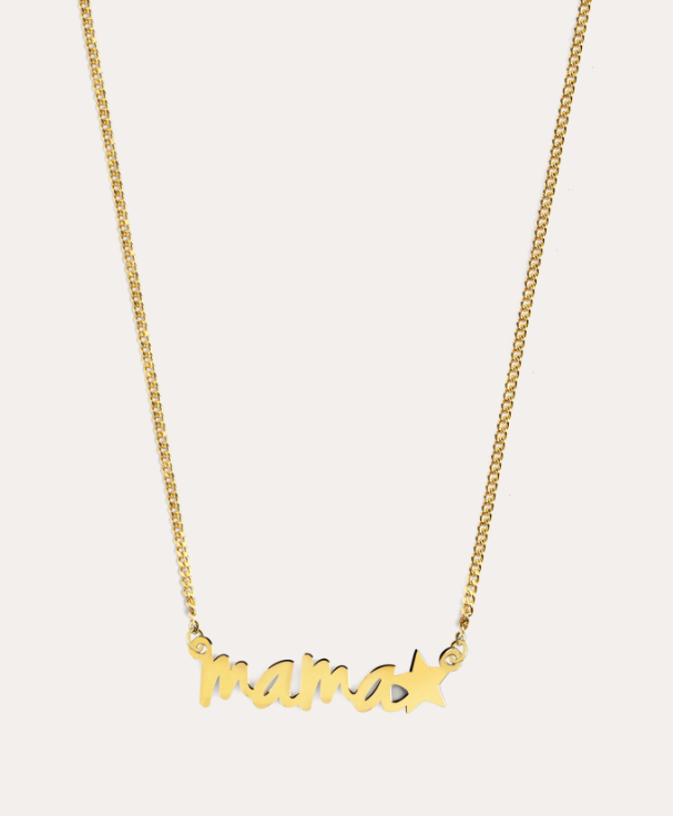 Imagen de Collar Mamá Star de plata de ley bañado en oro – Singularu